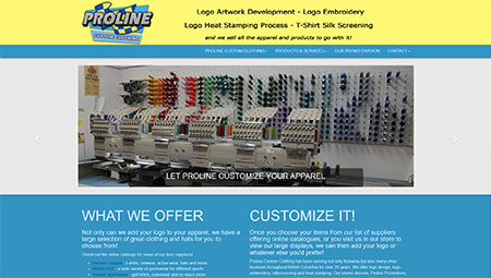 Proline Embroidery supplies clothing, hats, and accessories from a variety of brand names.