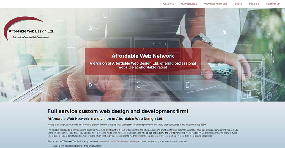 Affordable Web Design Ltd offers domain name and hosting services through its Affordable Web Network affiliates.